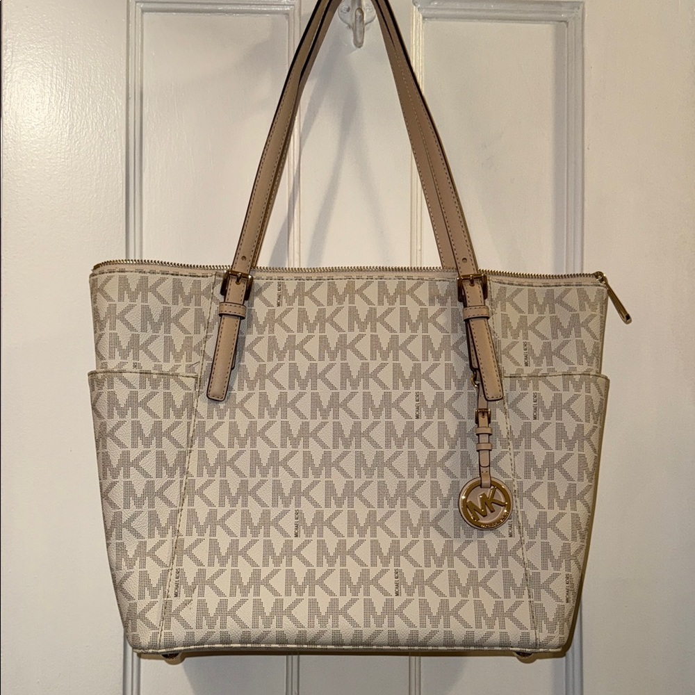 Michael Kors Monogram Cream Tote